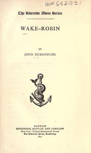 Cover of: Wake-Robin by John Burroughs