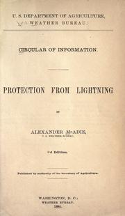 Cover of: Protection from lightning: by Alexander McAdie ...