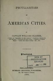 Peculiarities of American cities by Willard W. Glazier