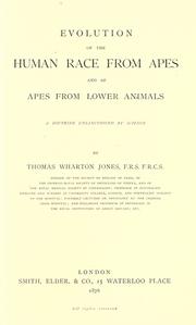 Cover of: Evolution of the human race from apes: and of apes from lower animals, a doctrine unsanctioned by science