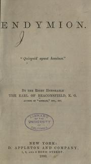Cover of: Endymion. by Benjamin Disraeli