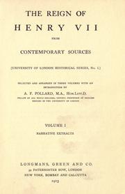 Cover of: The reign of Henry VII from contemporary sources. by A. F. Pollard