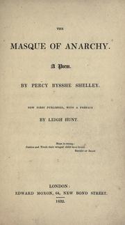 Cover of: The masque of anarchy. by Percy Bysshe Shelley