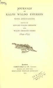 Cover of: Journals, with annotations.: Edited by Edward Waldo Emerson and Waldo Emerson Forbes.