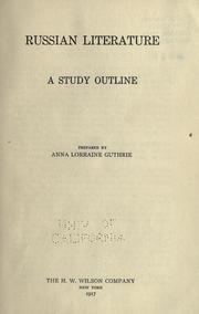 Cover of: Russian literature: a study outline