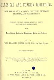 Classical and foreign quotations by King, Wm. Francis Henry