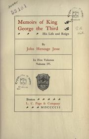 Cover of: Memoirs of King George the Third, his life and reign.