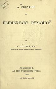 Cover of: treatise on elementary dynamics