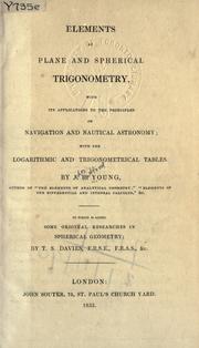 Cover of: Elements of plane and spherical trigonometry by John Radford Young, John Radford Young