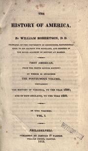 Cover of: The history of America by William Robertson