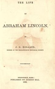 Cover of: Life of Abraham Lincoln by Josiah Gilbert Holland