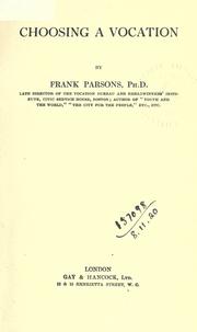 Choosing a vocation by Frank Parsons