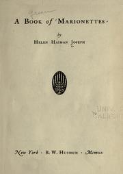 Cover of: A book of marionettes