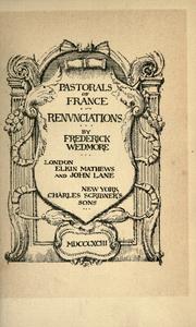 Cover of: Pastorals of France by Wedmore, Frederick Sir