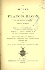 Cover of: The  works of Francis Bacon by Francis Bacon