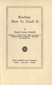 Cover of: Reading by Arnold, Sarah Louise