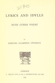 Cover of: Lyrics and idylls: with other poems