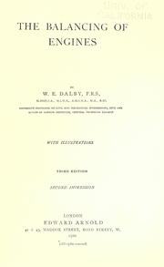 Cover of: The balancing of engines by William Ernest Dalby, William Ernest Dalby