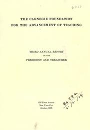 Cover of: Annual report - Carnegie Foundation for the Advancement of Teaching by Carnegie Foundation for the Advancement of Teaching.