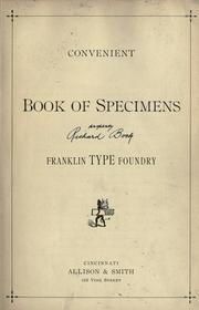 Cover of: Convenient book of specimens