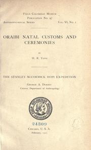 Cover of: Oraibi natal customs and ceremonies