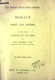 Cover of: Odes and epodes. by Horace