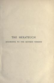 Cover of: The Hexateuch according to the Revised Version
