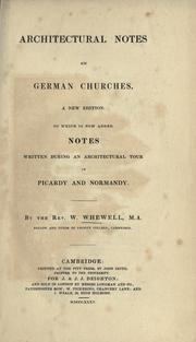 Cover of: Architectural notes on German churches