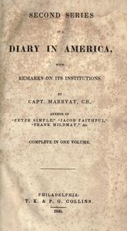 Cover of: Second series of A diary in America by Frederick Marryat