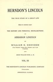 Cover of: Herndon's Lincoln: The True Story of a Great Life
