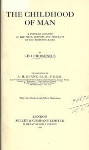 Cover of: The childhood of man by Frobenius, Leo