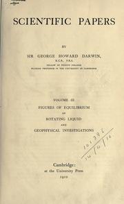 Cover of: Scientific papers. by Sir George Howard Darwin