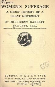 Cover of: Women's suffrage by Millicent Garrett Fawcett