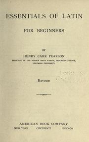 Cover of: Essentials of Latin for beginners