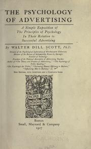 Cover of: The psychology of advertising by Walter Dill Scott, Walter Dill Scott