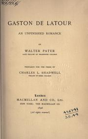 Cover of: Gaston de Latour by Walter Pater