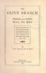 Cover of: The olive branch of peace and good will to men
