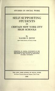 Cover of: Self-supporting students in certain New York City high schools