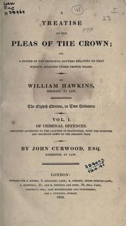 Cover of: A treatise of the pleas of the crown by Hawkins, William, Hawkins, William