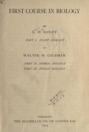 Cover of: First course in biology. by L. H. Bailey