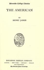 Cover of: The American. by Henry James