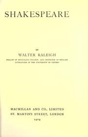 Cover of: Shakespeare. by Sir Walter Alexander Raleigh