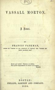 Cover of: Vassall Morton by Francis Parkman