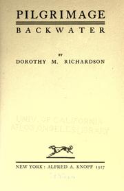 Cover of: Backwater by Dorothy Richardson