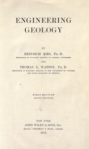 Cover of: Engineering geology by Ries, Heinrich, Heinrich Ries, Ries, Heinrich