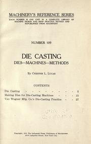 Cover of: Die casting