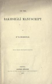 Cover of: On the Baksh©Æal©Æi manuscript