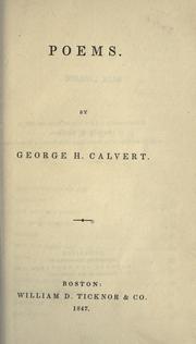 Cover of: Poems. by George Henry Calvert