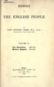 Cover of: History of the English people. by John Richard Green
