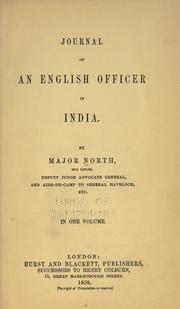 Cover of: Journal of an English officer in India